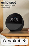 AMAZON ECHO SPOT 2024 CON RELOJ, ALARMA Y ALEXA B0BFCBKXWLB NEGRO